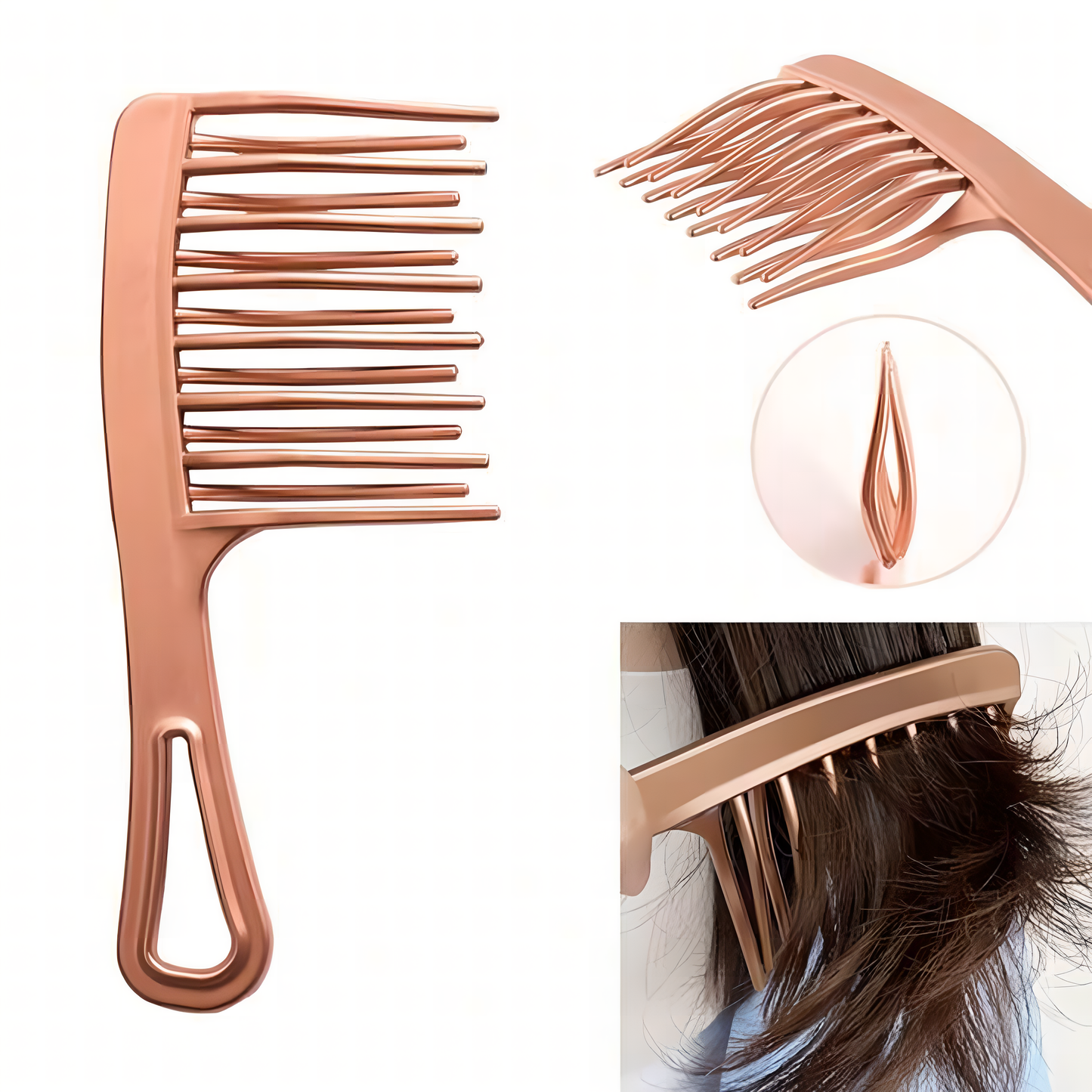 Peigne à dents larges à Double rangée – Démêlage Doux & Élégant